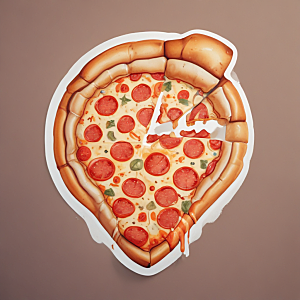 一片披萨插画卡通风格贴纸