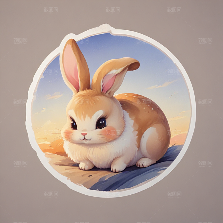 一个包子插画卡通风格贴纸