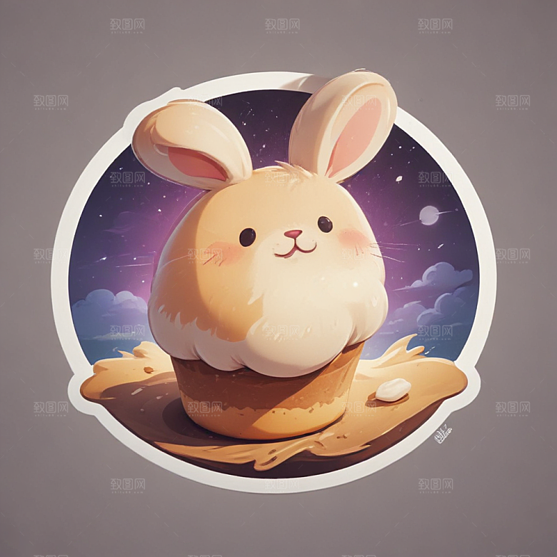 一个包子插画卡通风格贴纸