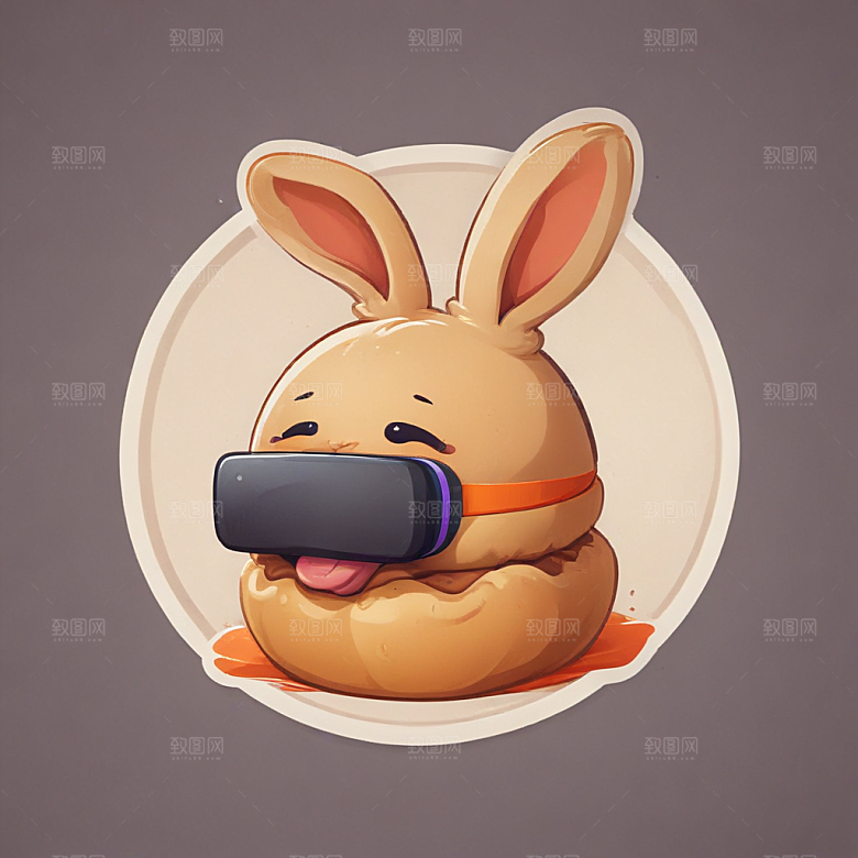 一个包子插画卡通风格贴纸
