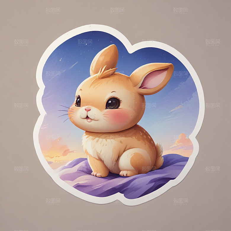 一个包子插画卡通风格贴纸