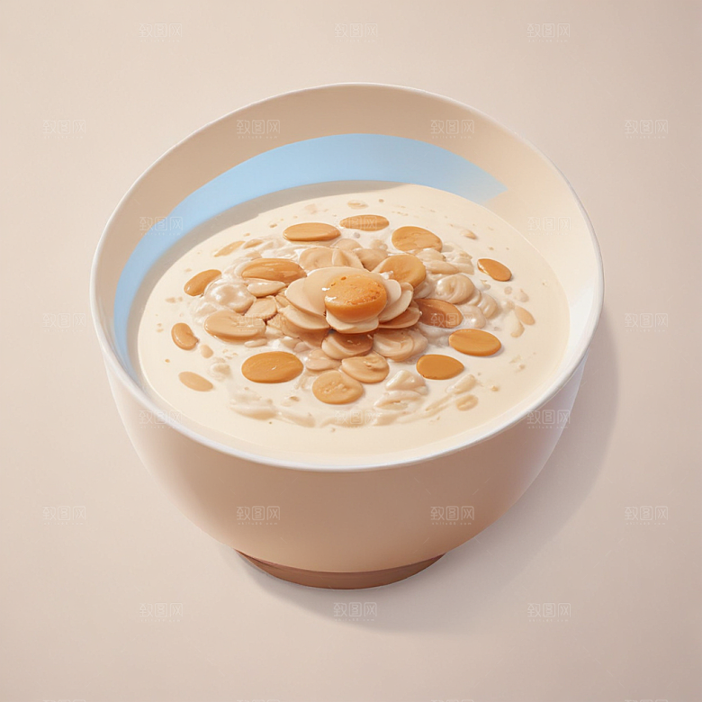 一碗粥插画卡通风格贴纸
