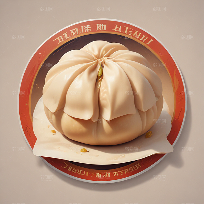一个饺子插画卡通风格贴纸