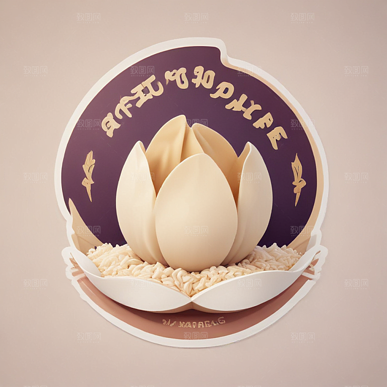 一个粽子插画卡通风格贴纸