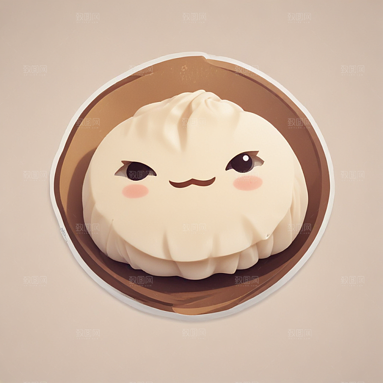 一个粽子插画卡通风格贴纸