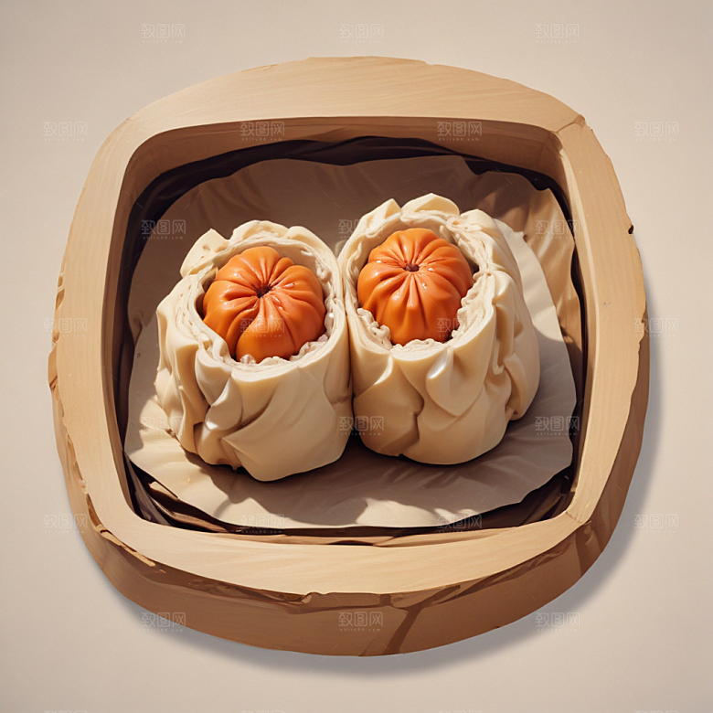 一个烧卖插画卡通风格贴纸