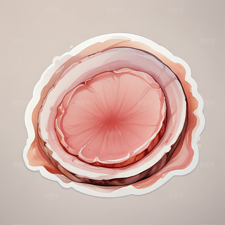 一片火腿插画卡通风格贴纸