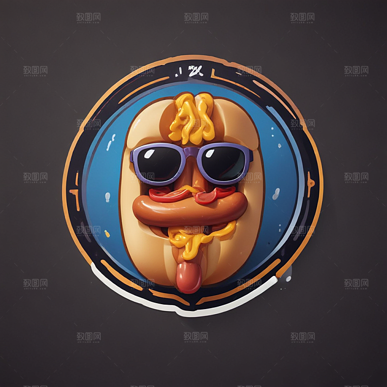 一个热狗插画卡通风格贴纸