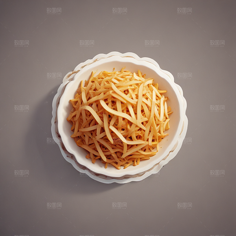 一份酸辣土豆丝插画卡通风格贴纸