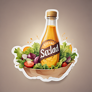 一瓶沙拉酱插画卡通风格贴纸