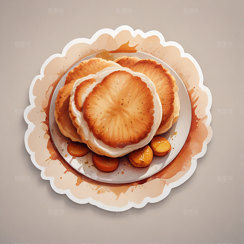 一份鸡排插画卡通风格贴纸