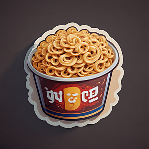 一包泡面插画卡通风格贴纸