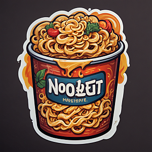 一包泡面插画卡通风格贴纸