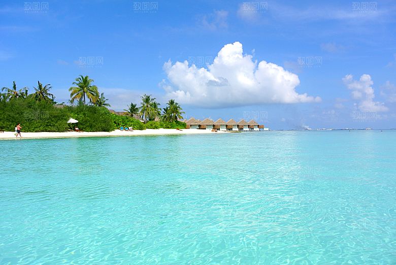 4K高清海景海滩沙滩海边大海蓝色海洋壁纸