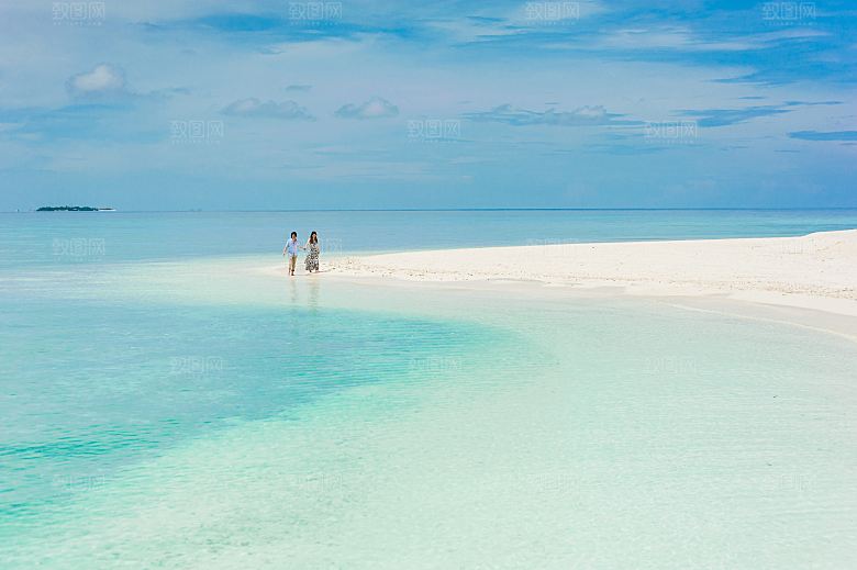高清海景海滩沙滩海边大海蓝色海洋壁纸素材