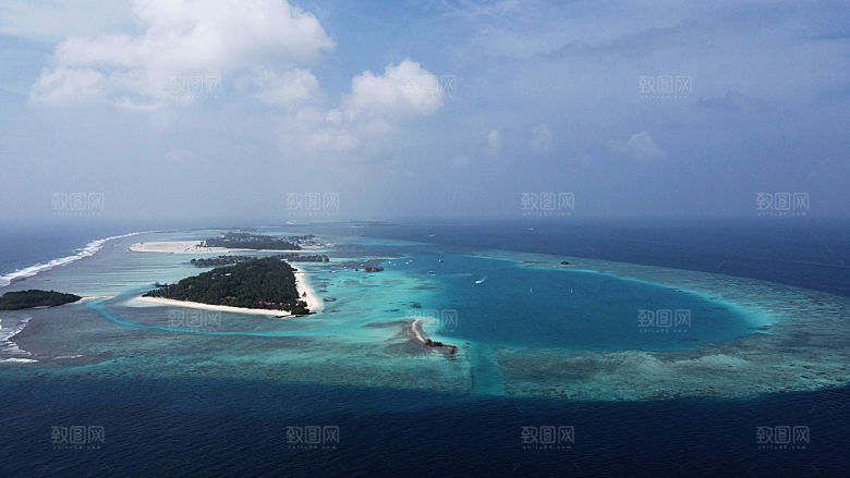 马尔代夫拉克代夫海航拍