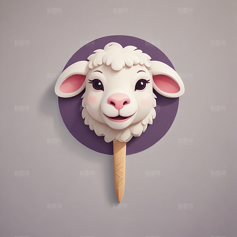 一串羊肉串插画卡通风格贴纸