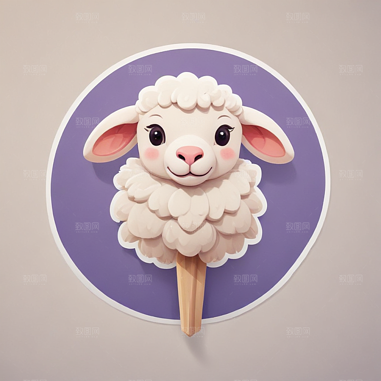 一串羊肉串插画卡通风格贴纸