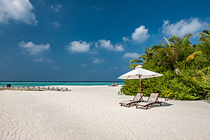 马尔代夫美丽的海滩南雄环礁