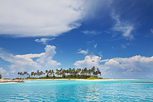 美丽的马尔代夫海滩自然美丽的背景
