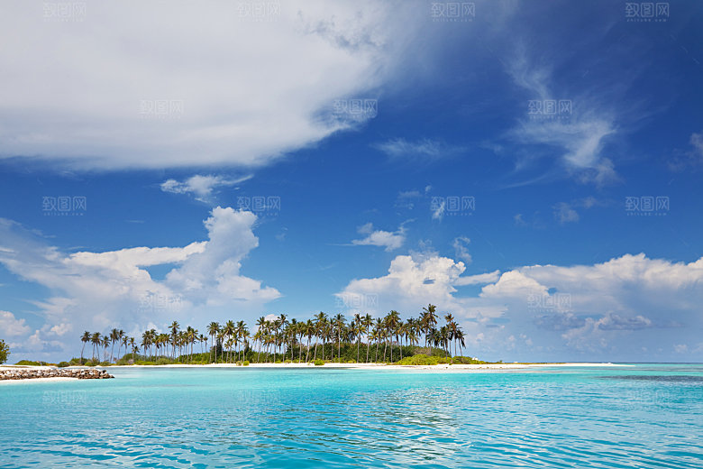 美丽的马尔代夫海滩自然美丽的背景