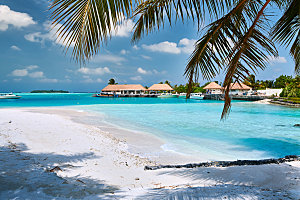 热带海滩度假胜地马尔代夫的暑假