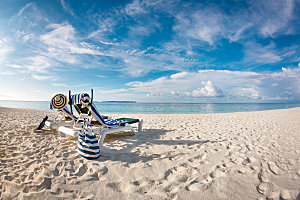 热带马尔代夫海滩度假的