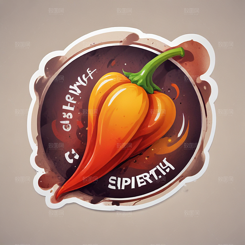 一份麻辣烫插画卡通风格贴纸