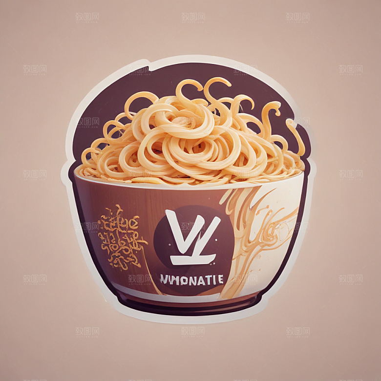 一份粉条插画卡通风格贴纸