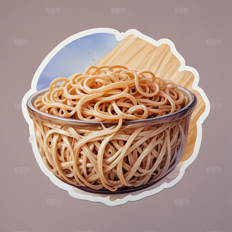 一份粉条插画卡通风格贴纸