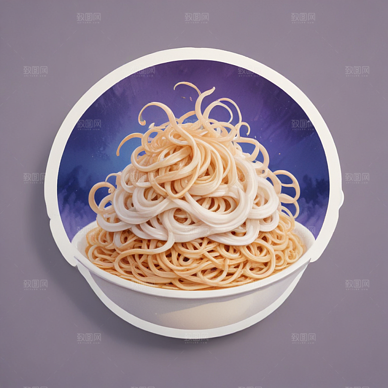 一份粉条插画卡通风格贴纸