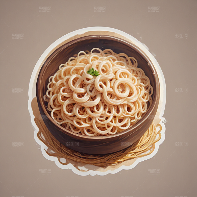 一份粉条插画卡通风格贴纸