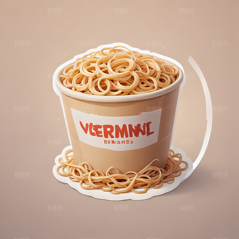 一份粉条插画卡通风格贴纸