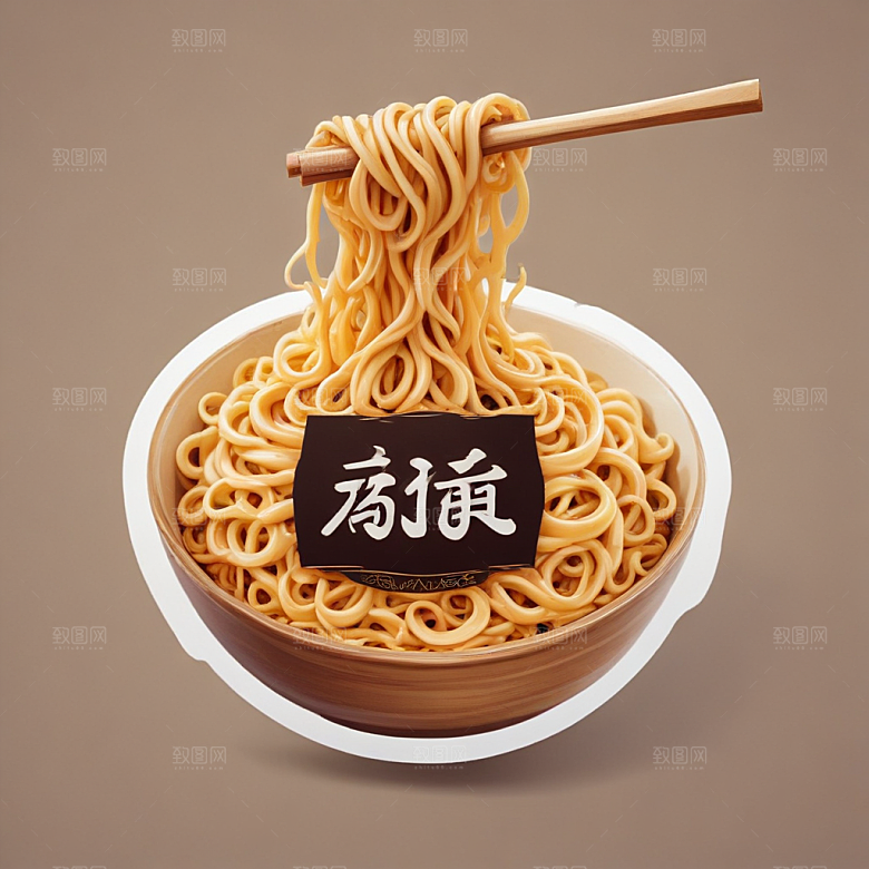 一份热干面插画卡通风格贴纸