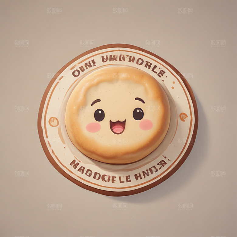 一份面皮插画卡通风格贴纸