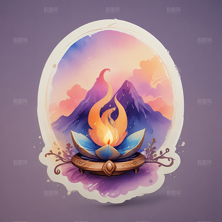 一串串串香插画卡通风格贴纸