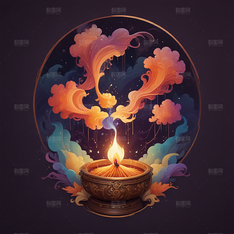 一串串串香插画卡通风格贴纸