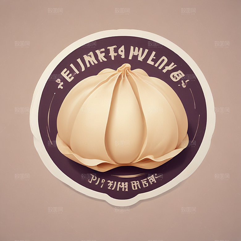 一张饺子皮插画卡通风格贴纸