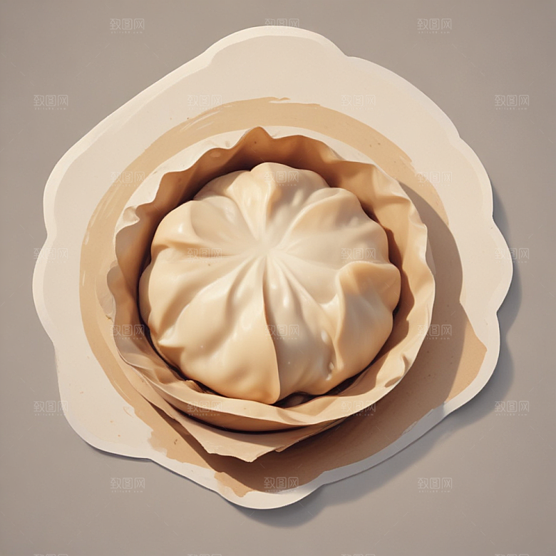 一张饺子皮插画卡通风格贴纸
