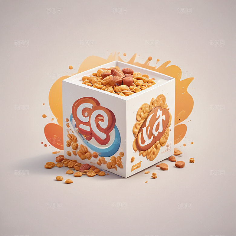 一盒麦片插画卡通风格贴纸