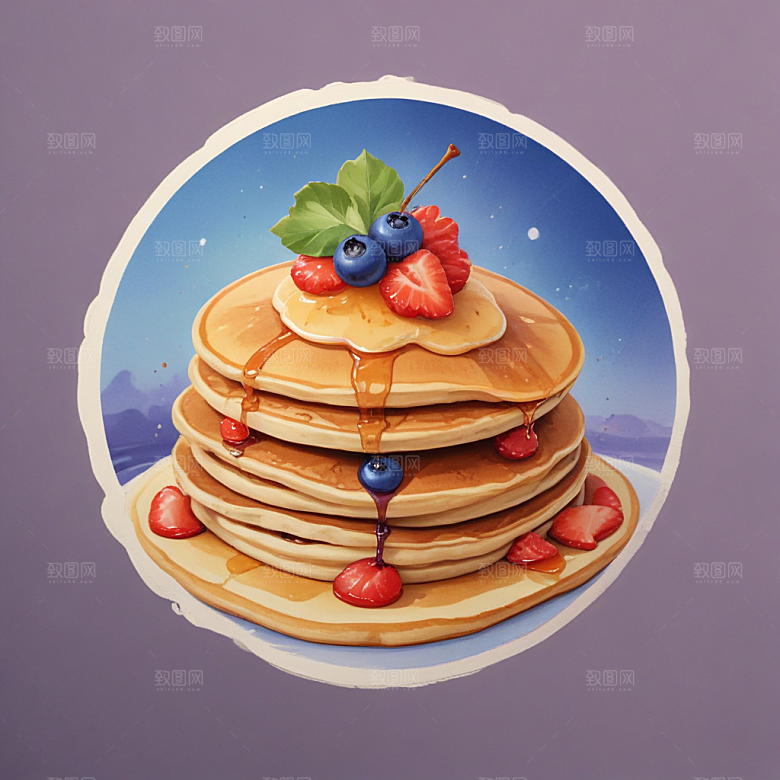 一份煎饼果子插画卡通风格贴纸