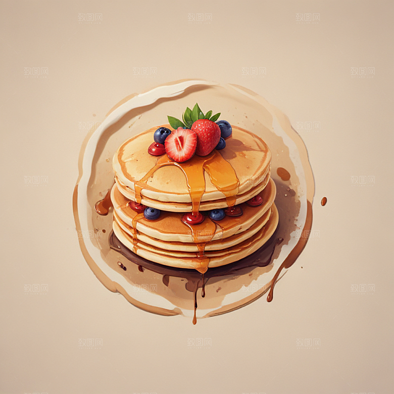 一份煎饼果子插画卡通风格贴纸