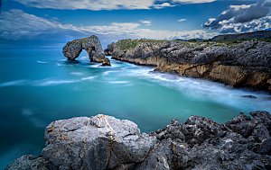 海景海滩沙滩海边大海蓝色海洋石拱门素材