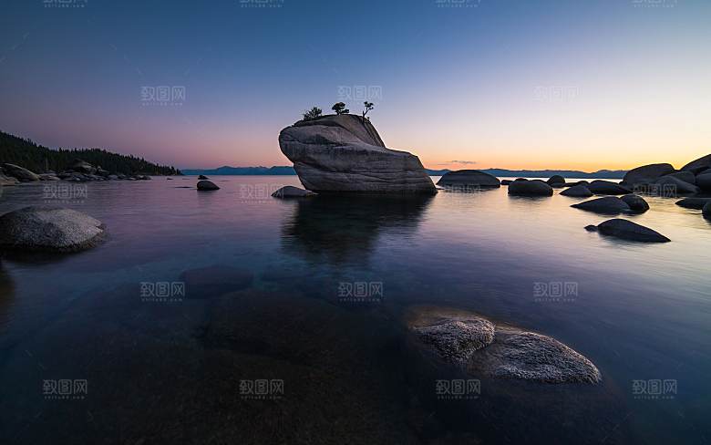 高清海景海滩沙滩海边岩石大海蓝色海洋