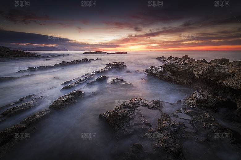 高清海景海滩沙滩海边岩石大海蓝色海洋