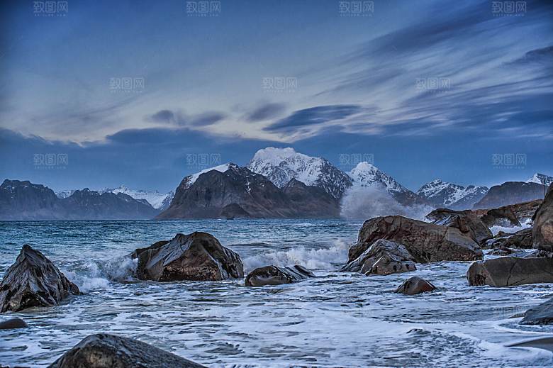 高清海景海滩沙滩海边岩石大海蓝色海洋