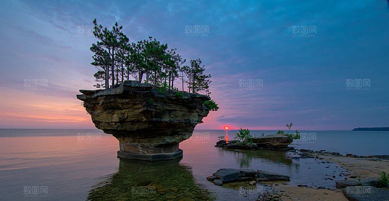 高清海景海滩沙滩海边岩石大海蓝色海洋素材