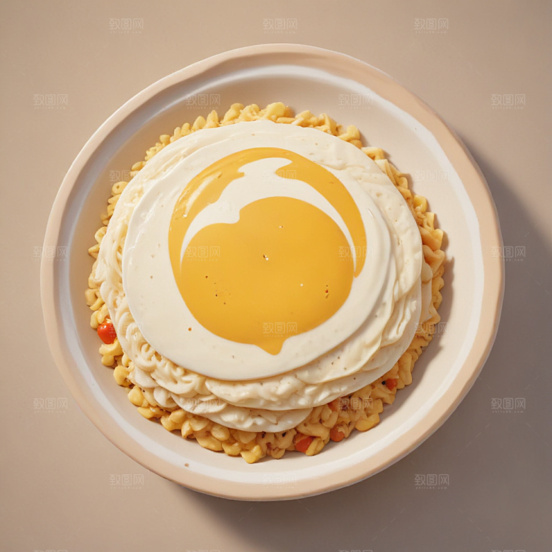 一份蛋包饭插画卡通风格贴纸
