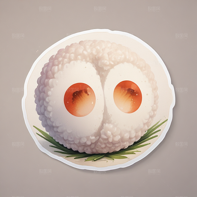 一个饭团插画卡通风格贴纸