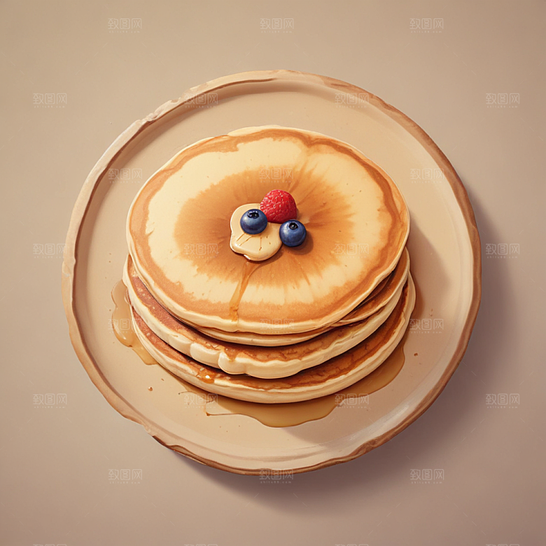 一张煎饼插画卡通风格贴纸